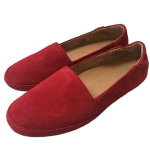 Fitflop suede red comfortable flats.